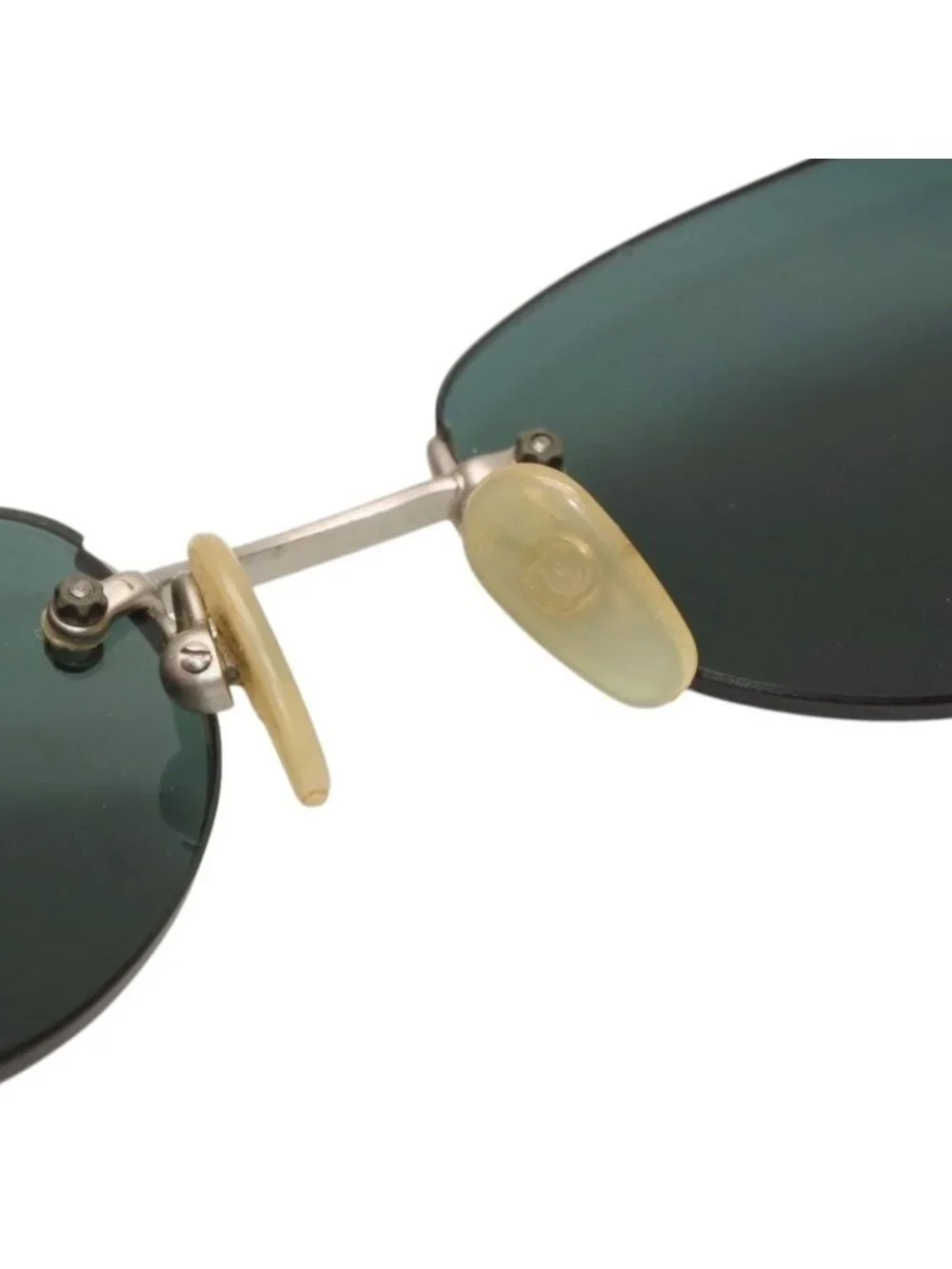 Chanel Rimless Sunglasses Eyewear CC Logo Silver